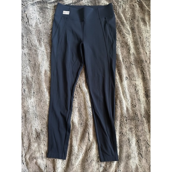 Athleta High Rise Pant, Size M Navy Blue Stretch Pull On Zip Ankle Back Pockets - Picture 5 of 10